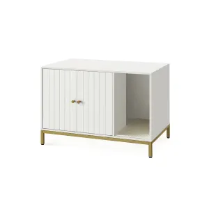 Maison de toilettes pour chat blanc