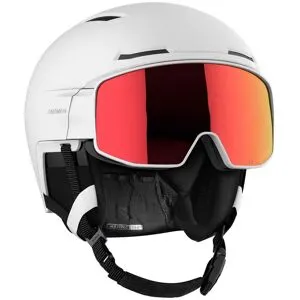 Salomon  - Driver Prime Sigma Photo Mips White Poppy Red - M - Casque de ski avec visière