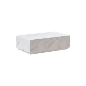 Maison Pavane Table basse rectangulaire en marbre blanc