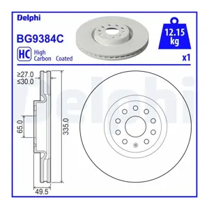 DELPHI Disques de frein (Ref: BG9384C)