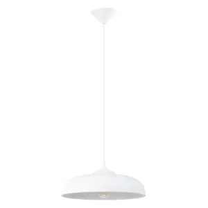 Suspension Acier Blanc E27 1 Gina