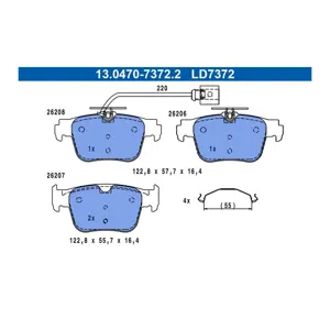 ATE Plaquettes de frein X4 pour AUDI: A3 (Ref: 13.0470-7372.2)