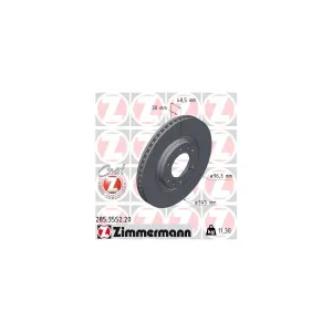 ZIMMERMANN 285.3552.20 Disque de frein