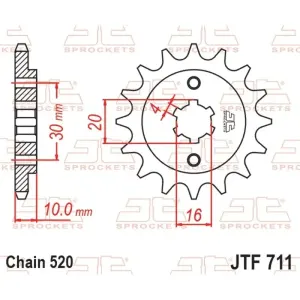 Pignon de mécanisme de verrouillage JT JTF711,13