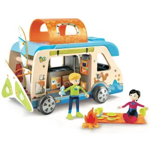 Van De Camping Hape Adventure Van Multicolor Bois