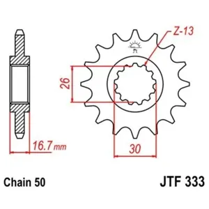JTSPROCKETS JTF333.16RB Pignons à chaîne