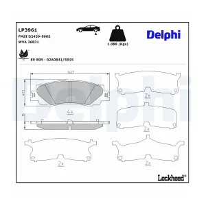 DELPHI Plaquettes de frein X4 (Ref: LP3961)