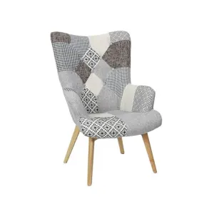 Fauteuil de salon design patchwork Helsinki - Gris