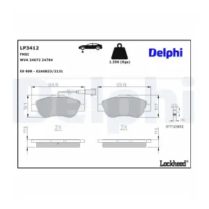 DELPHI LP3412 Plaquettes de frein