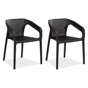 Lot de 2 chaises jardin noir