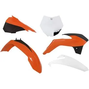 Kit plastiques R-tech 5 p orange-blanc Orange/Blanc
