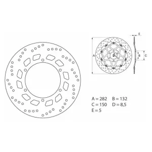 BREMBO 68B407D0 Disque de frein