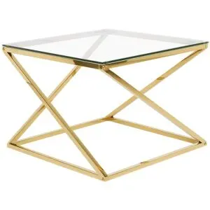 Table Basse Beverly Verre Doré