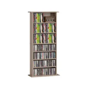 Étagère Range Cd - Meuble Cd Dvd - 8 Compartiments 6 Étagères