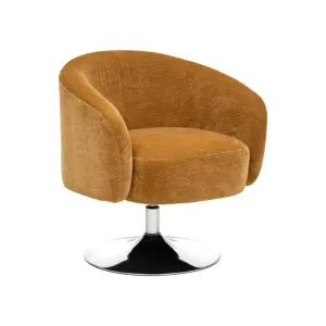 Fauteuil Pivotant Velours Edith 73cm Ocre