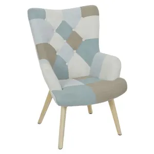 Fauteuil Patchwork Helsinki 99cm Bleu