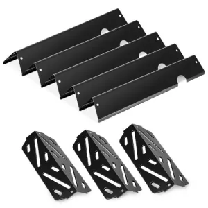 VEVOR Barre Cache-brûleur et Diffuseur de Chaleur pour Barbecue 8PCs, Déflecteur de Graisse pour Br…
