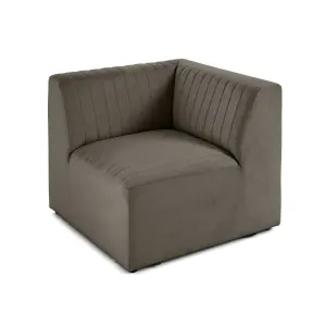Nova - Module D'assise D'angle Réversible - En Velours - Gris