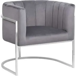 Fauteuil Larvik Velours Gris