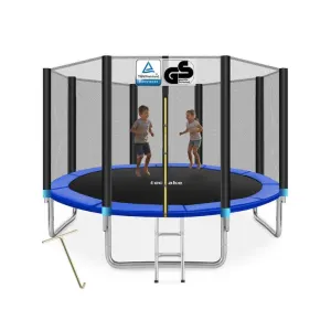 Trampoline, Acier, Robuste L'lasticit Leve9e, Noir/bleu