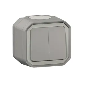 Commande double interrupteur va-et-vient étanche Plexo 10A Gris - Legrand