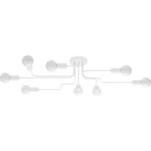 Lustre Acier Blanc E27 8 Vector