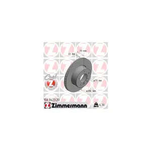 Disque De Frein Zimmermann 150.3423.20 Bmw