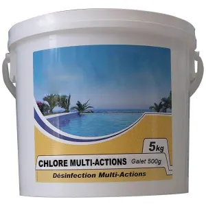 Chlore lent multi-fonctions galet 500g 5kg - CHLORE MULTI-ACTIONS 500