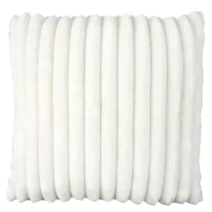 Coussin Déco Côtelé 40x40cm Écru