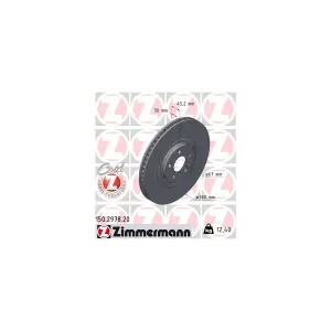 Disque De Frein Zimmermann 150.2978.20 Bmw;Mini