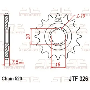 Pignon de mécanisme de verrouillage JT JTF326,13