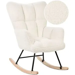 Fauteuil À Bascule Oulu Bouclé Blanc