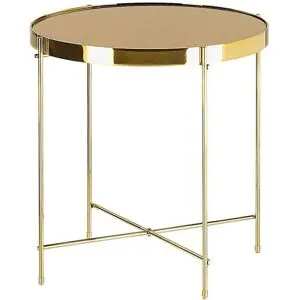 Beliani Table d'appoint verre de sécurité doré