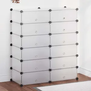 Armoire a chaussures avec 12 compartiments blanc