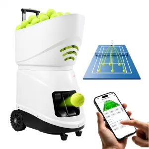 VEVOR Lanceur de Balles Tennis Automatique Machine à Balles Capacité 150PCs, pour Court, Contrôle v…