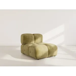 Grace - module d'assise en velours texturé - vert olive