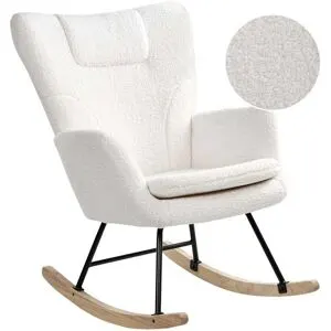 Fauteuil À Bascule Sandve Bouclé Blanc