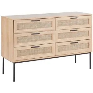 Commode À 6 Tiroirs Pasco Marron Clair