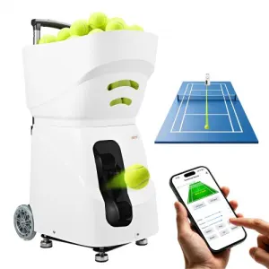 VEVOR Lanceur de Balles Tennis Automatique Machine à Balles Capacité 110PCs, pour Court, Contrôle v…