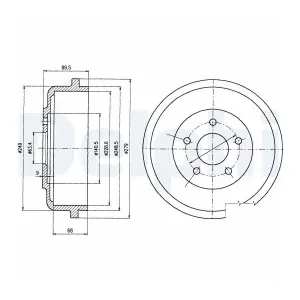 DELPHI Tambour de frein pour FORD: Connect (Ref: BF488)