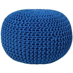 Pouf Conrad Coton Bleu Marine