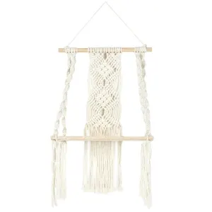 Étagère Murale Déco Boho 50cm Beige