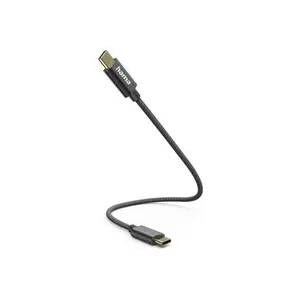 Câble Usb-c Hama Charge Rapide Nylon Noir 0,2 M