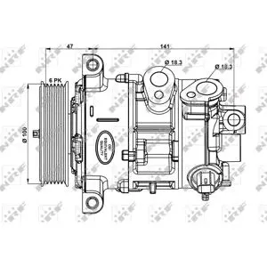Compresseur, Climatisation Nrf 32882 Dodge;Jeep