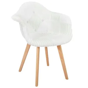 Lot de 2 Chaises Scandinaves Design Patchwork 85cm Blanc
