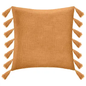 Coussin Déco à Pompons Gypsy 50x50cm Ocre