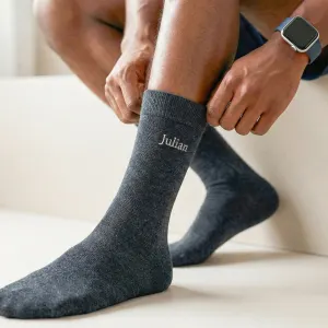 Chaussettes brodées - Gris - 35/38