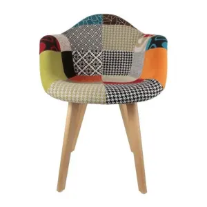 Lot de 2 Fauteuils Patchwork 85cm Multicolore
