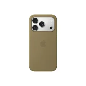 Coque Silicone Apple Iphone 18 Pro Magsafe Olive Avec Lining Microfibre