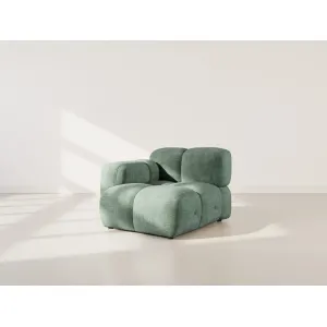 Grace - module d'assise gauche en velours texturé - vert
